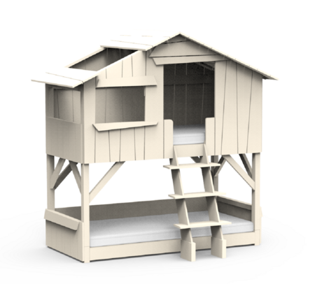 Mathy by Bols Treehouse Etagenbett mit Rutsche - Beige Ivory
