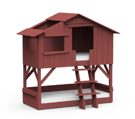 Mathy by Bols Treehouse Etagenbett mit Rutsche - Marsala
