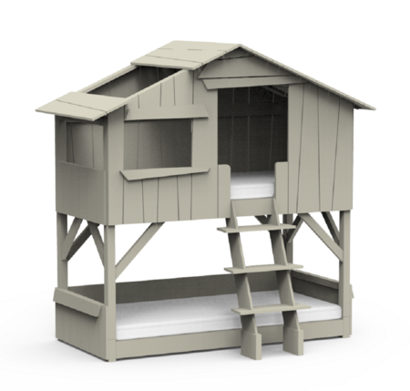 Mathy by Bols Treehouse Etagenbett mit Rutsche - Moss Grey