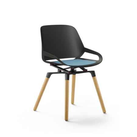 Aeris Numo Holzbeine Eiche - Wie Sitzschalenfarbe - Schwarz - Blau
