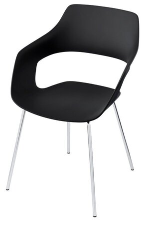 Wilkhahn Occo Universalstuhl Vierbeingestell Glanzchrom - Schwarz