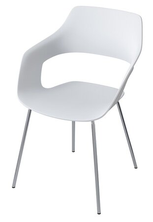 Wilkhahn Occo Universalstuhl Vierbeingestell Glanzchrom - Weiss
