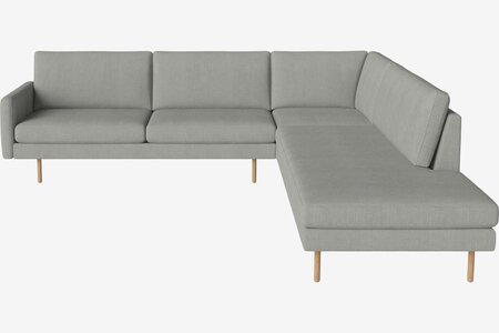 Bolia Scandinavia Remix 5 Sitzer Ecksofa Mit Open End - Fawn-Flachgewebt-Hellgrau - Rechts