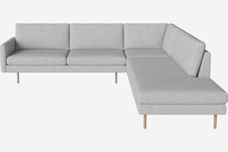 Bolia Scandinavia Remix 5 Sitzer Ecksofa Mit Open End - London-Flachgewebe-Hellgrau - Rechts
