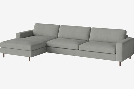 Bolia Scandinavia 4 Sitzer Sofa Mit Chaiselongue - Fawn - flach gewebt - hellgrau - Links