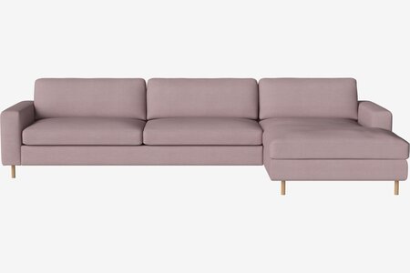 Bolia Scandinavia 4 Sitzer Sofa Mit Chaiselongue - Linea - Samt - Rosa - Rechts