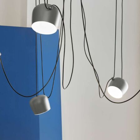 Flos Pendelleuchte Aim Set von Flos  Eloxiertes Silber-1