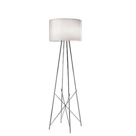 Flos Stehleuchte Ray F2 von Flos  Hellrosa RAL 3015, Glasschirm, grau