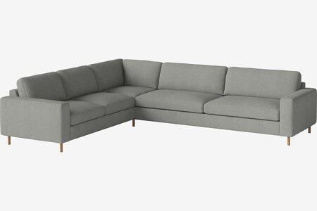 Bolia Scandinavia 6 Sitzer Ecksofa 2 Ecke 3 - Fawn - flach gewebt - hellgrau