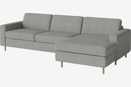 Bolia Scandinavia 2½ Sitzer Schlafcouch Mit Chaiselongue - Fawn - flach gewebt - hellgrau - Rechts