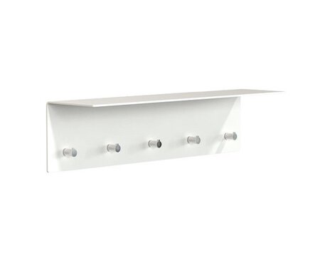 Frost WANDGARDEROBE m/5 HAKEN - Weiss/Poliert