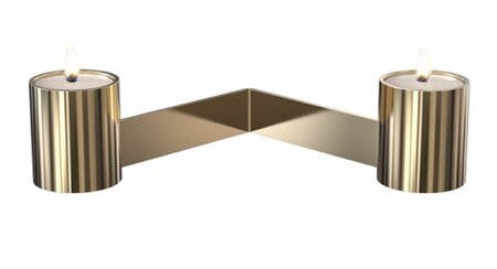 Frost Teelichthalter 2004 Doppelt - Gold Poliert