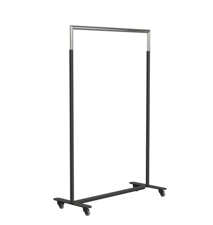 Frost Bukto 100cm M/Räder U6005 - Schwarz Matt / Edelstahl Poliert