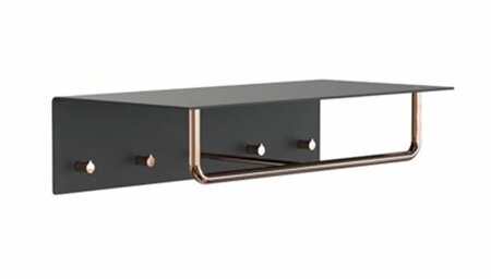 Frost UNU Wandgarderobe 600 - Schwarz / Kupfer