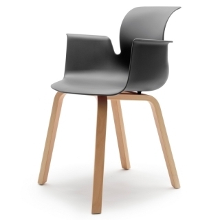 Flötotto PRO ARMCHAIR Vierbeinholzgestell - graphitschwarz