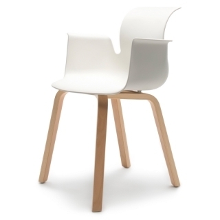Flötotto PRO ARMCHAIR Vierbeinholzgestell - schneeweiss