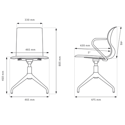 Flötotto PRO CHAIR Vierstern-Aluminiumgestell