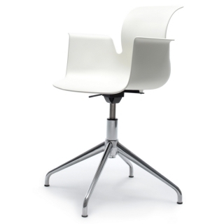 Flötotto PRO ARMCHAIR Vierstern-Aluminiumgestell-schneeweiss / aluminium-poliert