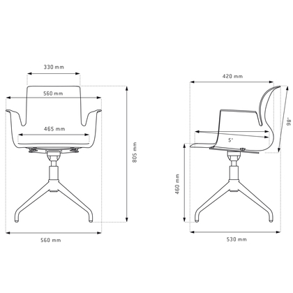 Flötotto PRO ARMCHAIR Vierstern-Aluminiumgestell