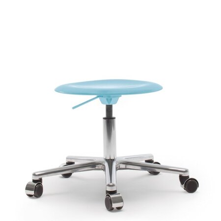Flötotto PRO STOOL Drehhocker - Aquablau - aluminium-poliert