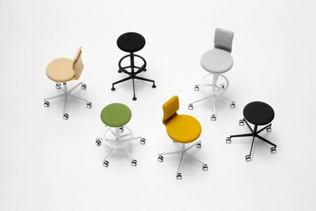 Lapalma Lab S70 Hocker weiss mit Rückenlehne 