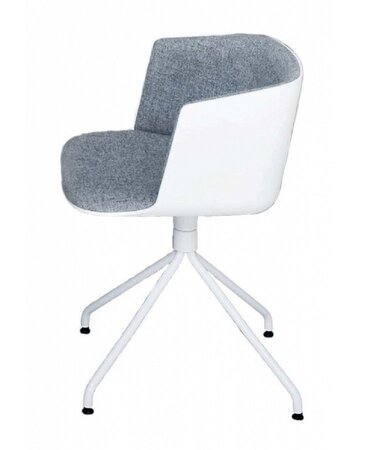 La Palma Cut Stuhl Kreuzfuss - Alu sandgestrahlt	- Weiss - Grau