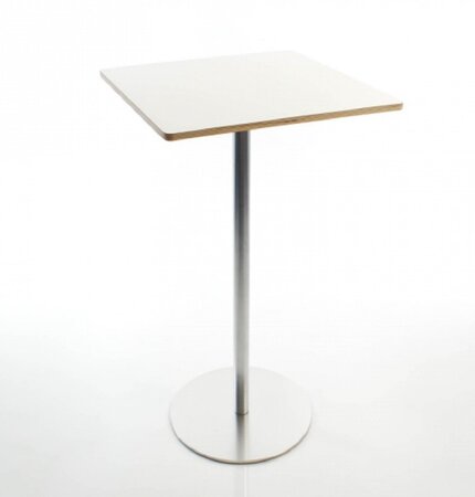 Lapalma Brio Fix 110 Tisch - 60 x 60 cm - HPL Fenix® Weiss -  Edelstahl