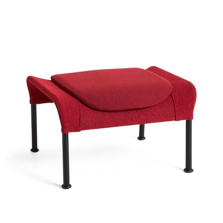 HAY Hay O2 Ottoman Filzgleiter, Stahl pulverbeschichtet schwarz, Lift - Soft Red