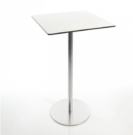Lapalma Brio Fix 110 Tisch - 60 x 60 cm - HPL Weiß - Edelstahl