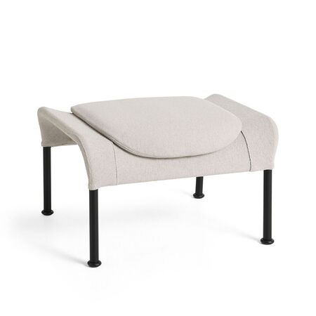 HAY Hay O2 Ottoman Filzgleiter, Stahl pulverbeschichtet schwarz, Lift - Soft Light Grey