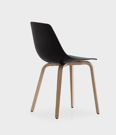 Lapalma Miunn Stuhl Holz - Baydur® Schwarz - Eiche Gebleicht