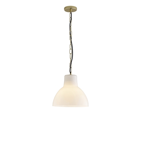 ORIGINAL BTC Glass York Pendant, Size 2 - Opal and Brass - Opal Glass