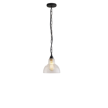 ORIGINAL BTC Glass York Pendant, Size 1 - Clear and Weathered Brass - Clear Glass
