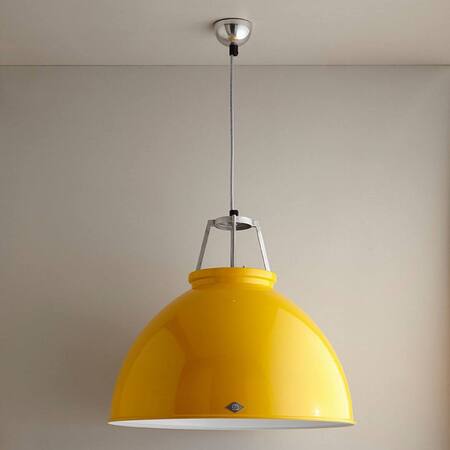ORIGINAL BTC Titan Size 5 Pendant Light - Yellow wit hWhite Interior
