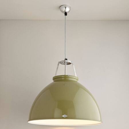 ORIGINAL BTC Titan Size 5 Pendant Light - Olive_Green_White_Interior