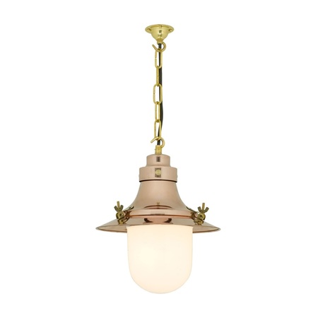 ORIGINAL BTC Ship's Small Decklight - Polished Copper, Opal Glass