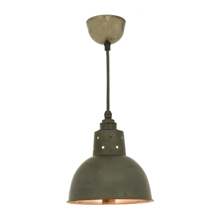 ORIGINAL BTC Spun Reflector with Cord Grip Lampholder - Weathered Copper/Polished Copper