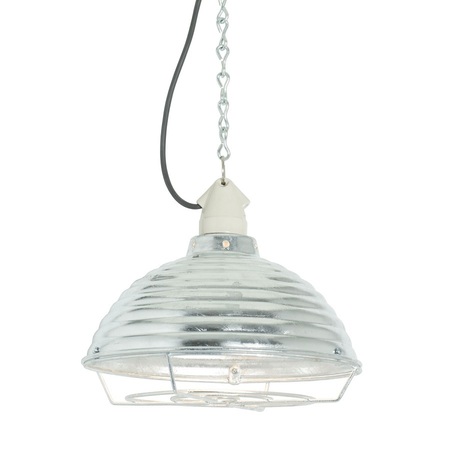 ORIGINAL BTC Spun Ripple with Suspension Lampholder - Galvanised with Guard