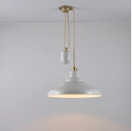 ORIGINAL BTC Rise & Fall School Light - Painted Putty Grey