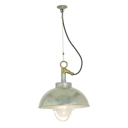 ORIGINAL BTC Shipyard Pendant Light - Galvanised, Clear Glass