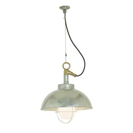 ORIGINAL BTC Shipyard Pendant Light - Galvanised, Frosted Glass