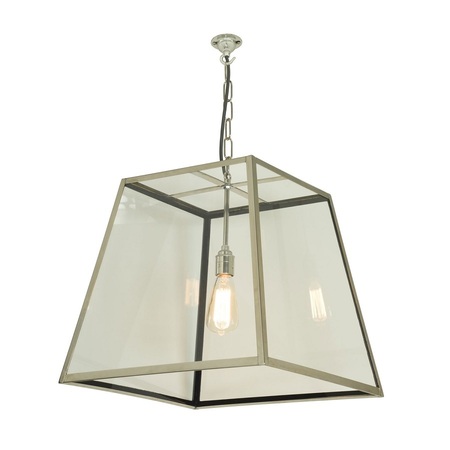 ORIGINAL BTC Quad Pendant, Internal Glass, Large, Clear Glass - Polished Nickel