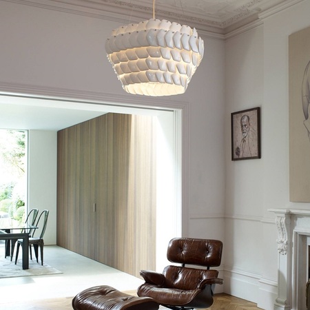 ORIGINAL BTC Cranton Hexagonal Pendant Light, Sand and Taupe Braided Cable