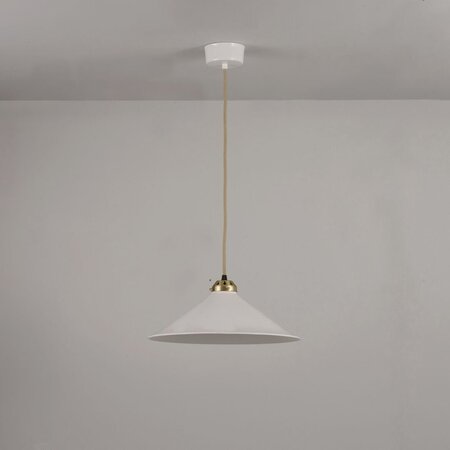 ORIGINAL BTC Cobb Large Plain Pendant Light - Pendelleuchte - Naturfarben mit Satinmessing