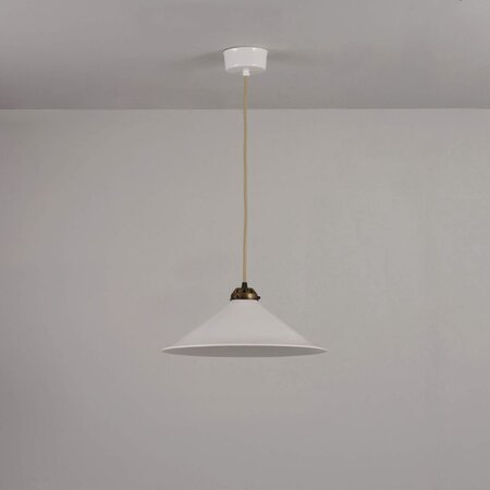 ORIGINAL BTC Cobb Large Plain Pendant Light - Pendelleuchte - Naturfarben mit antikem Messing