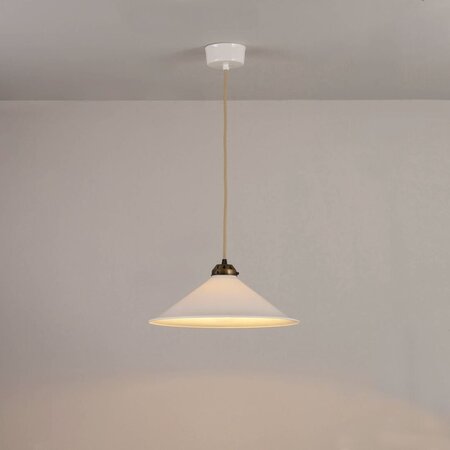 ORIGINAL BTC Cobb Large Plain Pendant Light - Pendelleuchte - Naturfarben mit antikem Messing