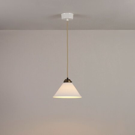 ORIGINAL BTC Cobb Small Plain Pendant Light - Pendelleuchte -  Naturfarben mit antikem Messing