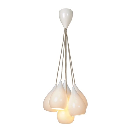 ORIGINAL BTC Drop One Grouping of Six Pendant Light - Natural white gloss