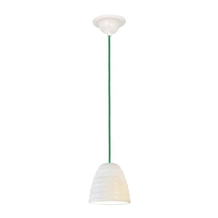 ORIGINAL BTC Hector Bibendum Size 1 Pendant Light - Natural white with green cable