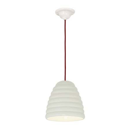 ORIGINAL BTC Hector Bibendum Size 2 Pendant Light - Natural White with Red Cable